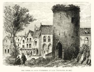 De toren van Louis DOutremer in Laon (vernietigd in 1831) door English School